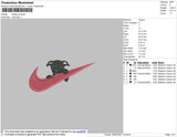Swoosh Dog 02 Embroidery File 4 size