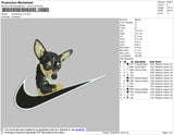 Swoosh Dog V15 Embroidery File 4 size