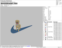 Swoosh Dog V7 Embroidery File 4 size
