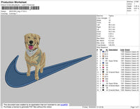 Swoosh Dog V7 Embroidery File 4 size
