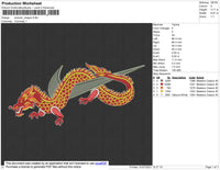 Swoosh Dragon Embroidery File 4 size