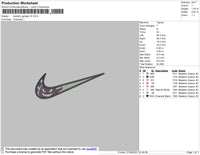 Swoosh Gengar Embroidery File 4 size