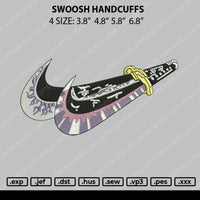 Swoosh Handcuffs Embroidery File 4 size