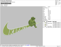 Swoosh Kermit Embroidery File 4 size