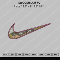 Swoosh Law V2 Embroidery File 4 size