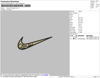 Swoosh Mountain Embroidery File 4 size