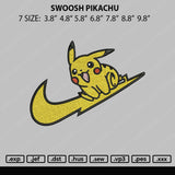 Swoosh Pikachu Embroidery File 7 size