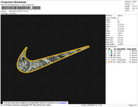 Swoosh Paisley Embroidery File 4 size