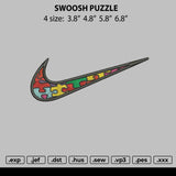 Swoosh Puzzle Embroidery File 4 size