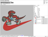 Swoosh Raptor Embroidery File 4 size