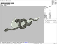 Swoosh Snake Embroidery File 4 size