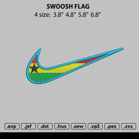 Swoosh Flag 01 Embroidery File 4 size