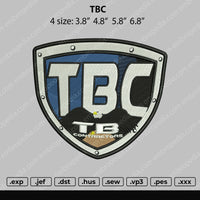 TBC Embroidery File 4 size