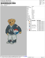 TeddyBear USA Embroidery File 4 Size