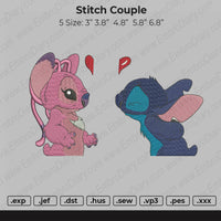 Stitch Couple Embroidery File 4 size