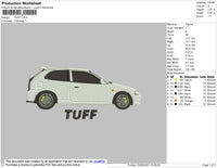Tuff Car Embroidery File 4 size