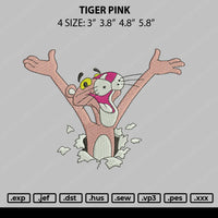 Tiger Pink Embroidery File 4 size