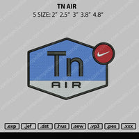 TN AIR Embroidery File 5 size