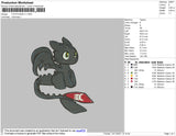 Toothless V1 Embroidery File 4 size