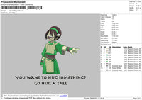 Toph Beifong Embroidery File 4 size