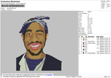 Tupac 002 Embroidery File 4 size