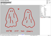 Two Ghosts Embroidery File 4 size