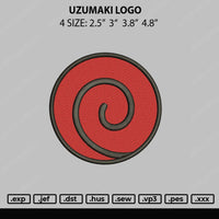 Uzumaki Logo Embroidery File 4 size