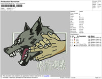 Werewolf Embroidery File 4 size