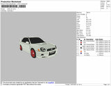 White Car 001 Embroidery File 4 size