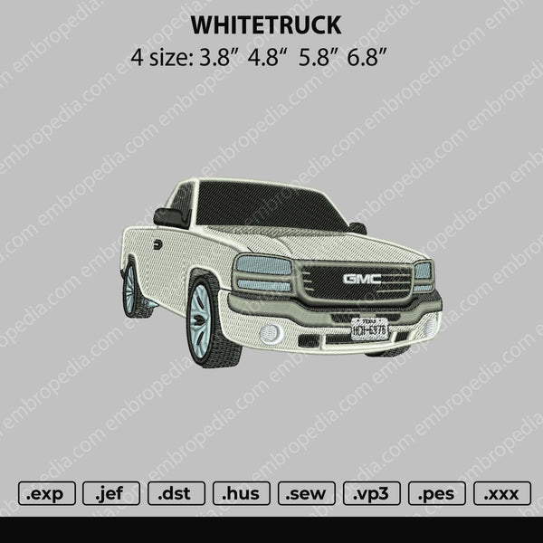 Whitetruck Embroidery File 4 size
