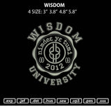 Wisdom Embroidery File 4 size