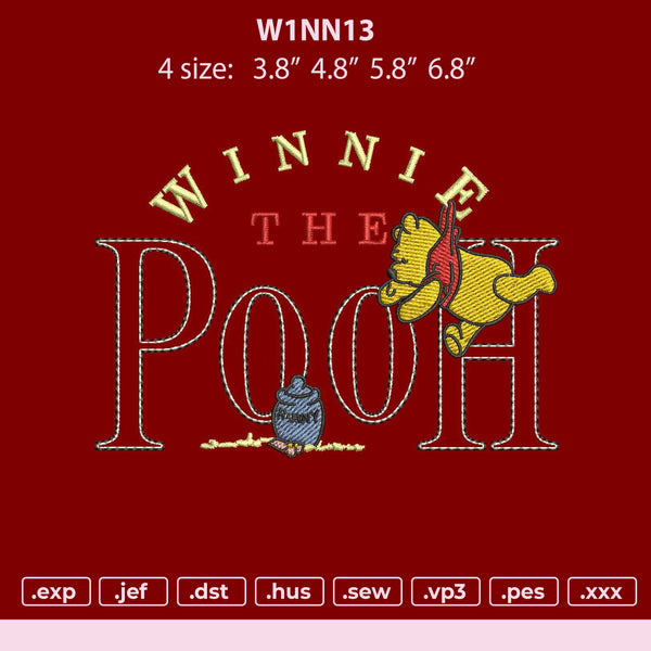 Winnie The Pooh mbroidery File 4 size