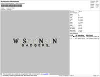 Wisconsin002 Embroidery File 4 size