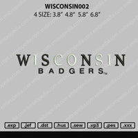 Wisconsin002 Embroidery File 4 size
