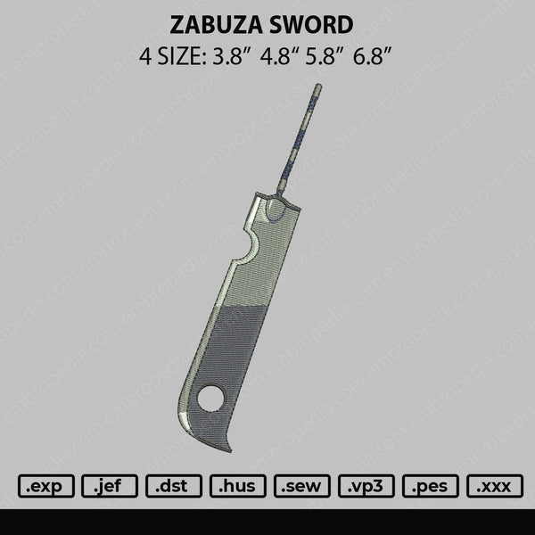 Zabuza Sword Embroidery File 4 size